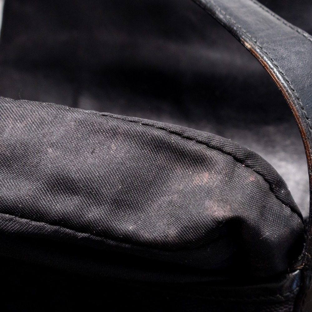 Vntg GUCCI Black GG Canvas/Leather Small Flap Jackie O Hobo Bag Canvas & Leather - Picture 15 of 16